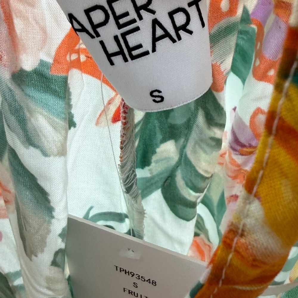 Paper Heart Spaghetti Strap Hawaiian Floral Boho Tie Back Maxi Flowy Dress - Picture 6 of 6